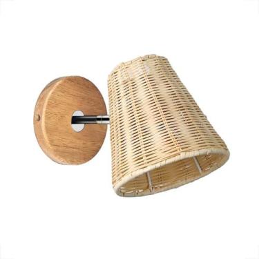 Imagem de Arandela Fibra Natural Ratan Foco Móvel Cabeceira Boho Nat94 - Acienda