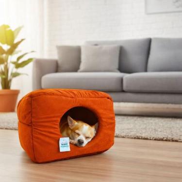 Imagem de Caminha Toca Luxo Gato Cães Lavavel Suede Terracota Macio - - Maxximo 