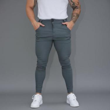 Imagem de Calça Social Masculina Bengaline Skinny Padrão Alfaiataria - Volgue, C