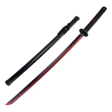 Imagem de Espada Katana De Led Vermelho Decorativa Com Bainha - TENDA MEDIEVAL
