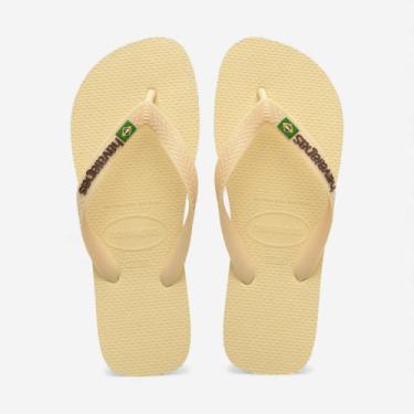 Imagem de Chinelo Havaianas Brasil Logo Manteiga, Buttercream, 37/38