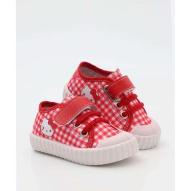 Imagem de Tênis Infantil Hello Kitty tiras autocolantes 03BM Vermelho-54072 - Sa