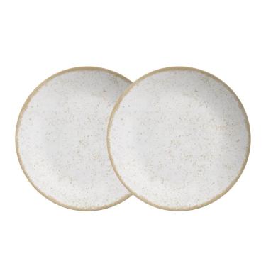 Imagem de Jogo 2 Pratos Raso Coup Organic Cor Bege Cerâmica 29cm Alleanza