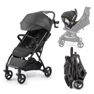 Imagem de Carrinho de Bebê Summer Infant Ingenuity 3Dquickclose CS+ Preto, Dobragem Compacta com Uma Mão, Capota Extra Grande, Cinto 5 Pontos