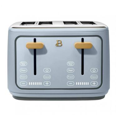 Imagem de Torradeira elétrica de pão 4 fatias Beautiful Azul, 1800W, slots extralargos, display touch, funções bagel e congelados, aço inox, 110V