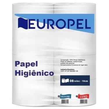 Imagem de Papel Higiênico Rolão 100% Celulose Folha Simples Europel com 8 Rolos