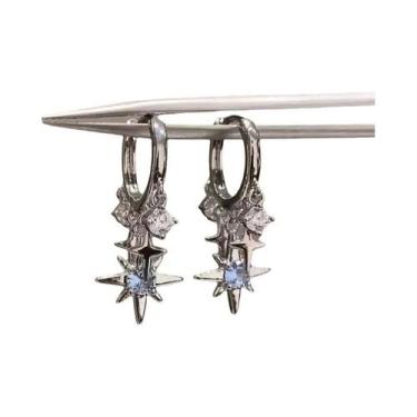 Imagem de Brincos Elegantes E Fashionáveis Em Forma De Estrela De Quatro Pontas 