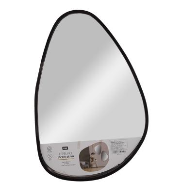 Imagem de Espelho Orgânico FWB 40x60cm MDF Moldura Preto/Dourado Moderno