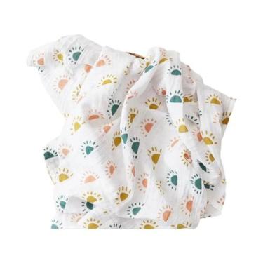 Imagem de Manta De Bebê De Musselina Macia 120x110cm 100% Algodão, Cobertor Para