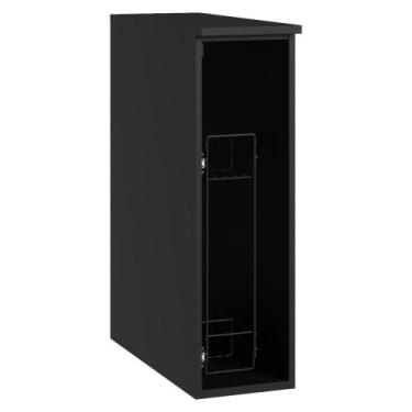 Imagem de Balcão Porta-Tempeiros 20 cm Suspenso Preto Nice Madesa, Preto
