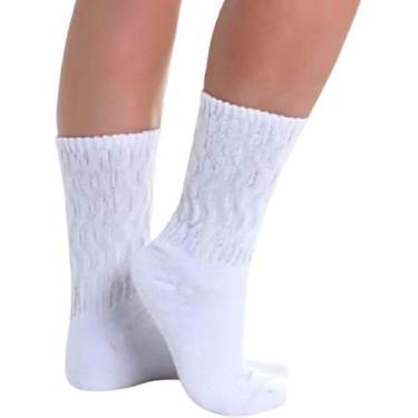 Imagem de Meia Branca Feminina Sanfonada Lupo Sport Aeróbica Academia, Branco, P