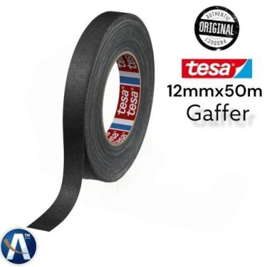 Imagem de Fita Tecido Gaffer Tape Tesa 12mm x 50m Cor Preta - Fita Adesiva Premi
