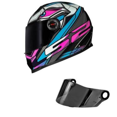 Imagem de Capacete LS2 FF358 Xdron Azul Cyan Mais Viseira Fumê, 62