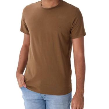 Imagem de Camiseta Manga Curta Slim Masculina Ogochi 006490001 Marrom, M, Marrom