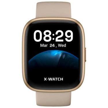 Imagem de Smartwatch x-watch dourado silicone bege xswuqpi003a cor:bege, BEGE