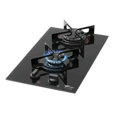 Imagem de Cooktop a Gás Fischer 2 Bocas Fit Line Mesa Vidro Bivolt, Bivolt