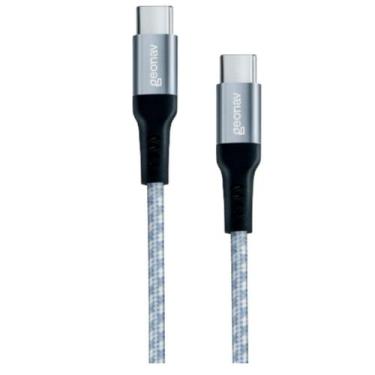 Imagem de Cabo USB C para USB C 2.0 Geonav 1,5m Nylon Reforçado Cinza Alta Durab