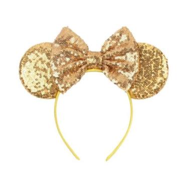 Imagem de Tiara De Orelhas De Rato Com Laço De Lantejoulas De 5 Polegadas Para M