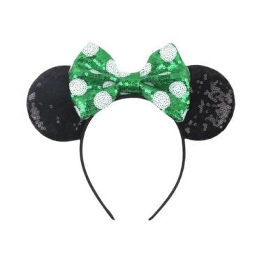 Imagem de Tiara De Orelhas De Rato Com Laço De Lantejoulas De 5 Polegadas Para M
