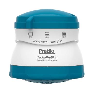 Imagem de Chuveiro Ducha Pratik 3 Temperaturas Azul Claro 5400W 110V