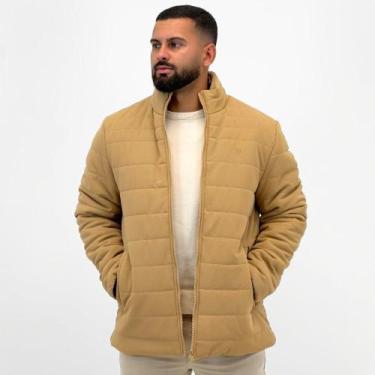 Imagem de Jaqueta Dyordhana Puffer em Tecido com Zíper Masculina, P, Caramelo