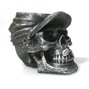 Imagem de Cinzeiro Crânio Caveira Boné Confederados Porta Treco / Tampa em Resin