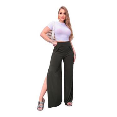 Imagem de Calça Pantalona Envelope Feminina Fendas Laterais Costa Alta - Sarawi 
