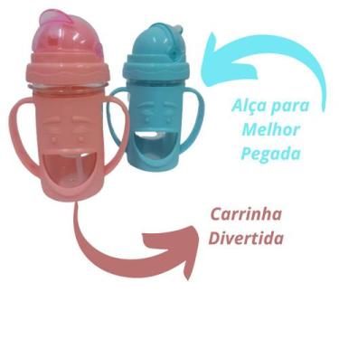 Imagem de Copo Infantil Garrafinha com Tampa Canudo e Alça de Plastico - NS, Ros