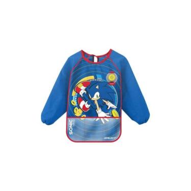 Imagem de Avental Infantil Sonic com Bolso e Manga Comprida - Leo&Leo