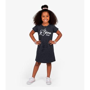 Imagem de Vestido Menina Infantil em Molecotton Select Cinza