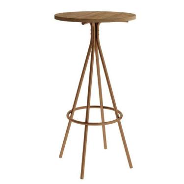 Imagem de Mesa Bistrô Alta Redonda MDP 109,5 x 59cm para 2 Pessoas Fre - Carraro