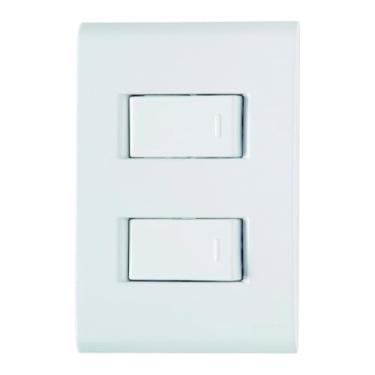Imagem de Tramontina Conjunto 4x2 com 2 Interruptores Simples Liz 10 A 250 V Branco