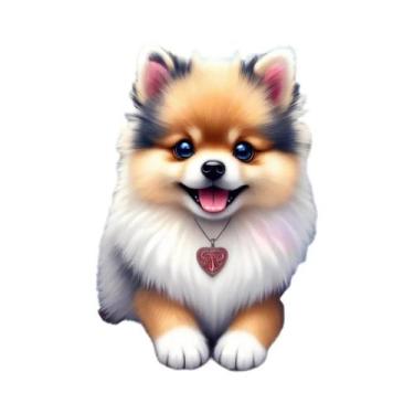 Imagem de Kit De Arte Floral Com Cães Para Pintura Diamante Completa, Mosaico Qu
