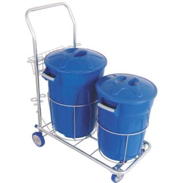Imagem de Carrinho Funcional para Limpeza com 02 Cestos 40L + 60 L Azul - Sem ma
