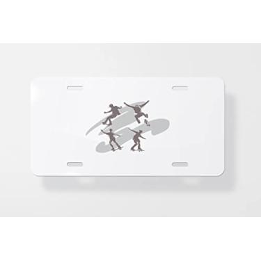 Imagem de Capa para placa de licença Vector Skateboarders – Capa para placa de carro – Capa para moldura da placa de carro 15 x 30 cm