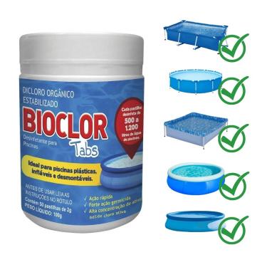 Imagem de Cloro Desinfetante p/ Piscina Inflável Bioclor 50 Pastilhas