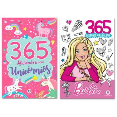 Imagem de Kit 365 Atividades Desenhos Para Colorir - Unicórnios + Barbie