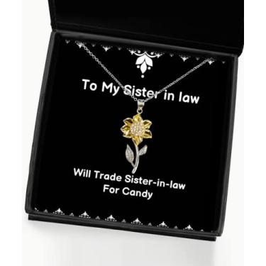 Imagem de SpreadPassion Colar com pingente de girassol, Sister in Law for Sister in Law for Sister in Law