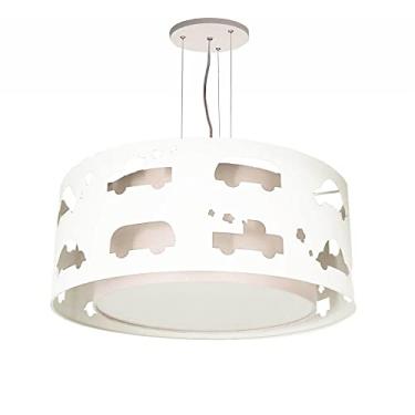 Imagem de Lustre Infantil Pendente Recorte Carrinhos 50x16 Branco