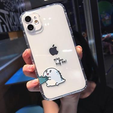 Imagem de Capas de telefone transparentes do Cartoon Cute Dinosaur para iPhone 13 11 Pro Max 12 mini X XR XS Max 7 8 Plus Tampa transparente, Pequeno Dinossauro, para iPhone 7Plus