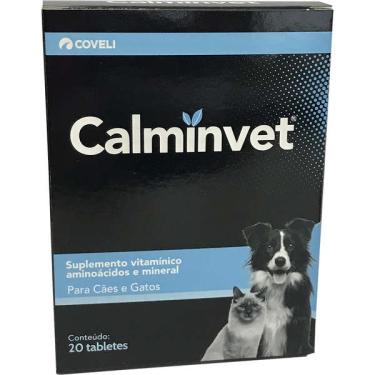 Imagem de Suplemento Vitamínico Coveli Calminvet para Cães e Gatos - 20 Tabletes