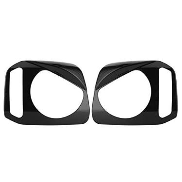 Imagem de Acabamento de capa de farol de cabeça, 2 peças de acabamento de lâmpada de cabeça de carro capa de farol dianteiro decoração adequado para Jimny 2007? 2017 acabamento de