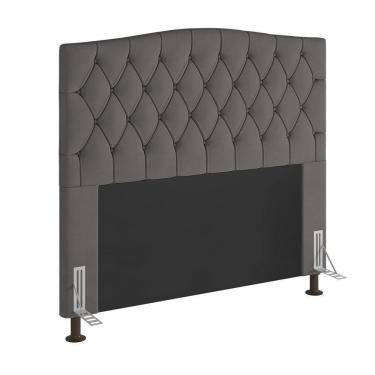Imagem de Cabeceira Greta Cama Box Queen 160cm Suede Grafite