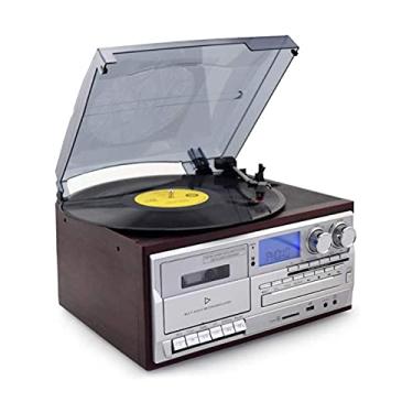 Imagem de Gramophone, toca-discos de vinil toca-discos suporte CD FM rádio U disco cartão SD para discos de vinil discos vintage toca-discos toca-discos música toca-discos toda família