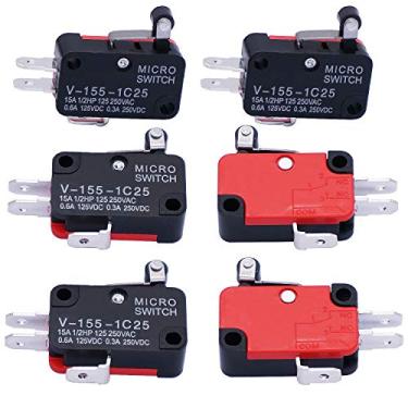 Imagem de Twidec Peças Interruptor De Braço De Alavanca De Rolo De Dobradiça Micro Interruptor De Limite Para Arduino V-155-1C25 V-155-1C25
