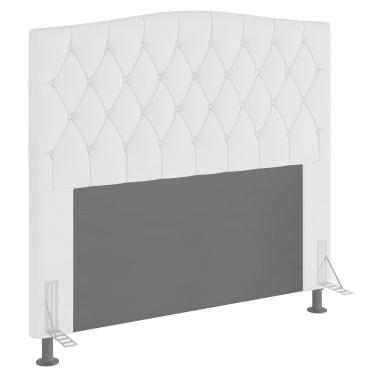 Imagem de Cabeceira Estofada Box Casal Greta 140cm Com Frame Branco