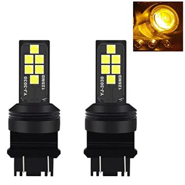 Imagem de SOCAL-LED 3156 3157 Lâmpada de pisca LED amarelo avançada 3030 SMD brilhante colorida DRL lâmpada de freio lanterna traseira de estacionamento, pacote de 2