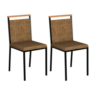 Imagem de Conjunto com 2 Cadeiras Penélope Marrom e Preto