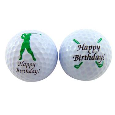 Imagem de Conjunto de bolas de golfe Happy Birthday com duas bolas diferentes em um pacote de exibição