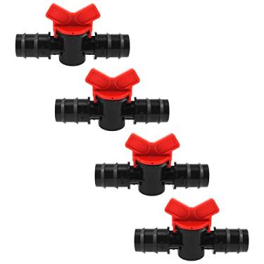 Imagem de DGZZI Válvula esférica farpada 4 peças ID in-line válvulas esféricas interruptor de desligamento mangueira conectores de farpa para irrigação por gotejamento e aquários